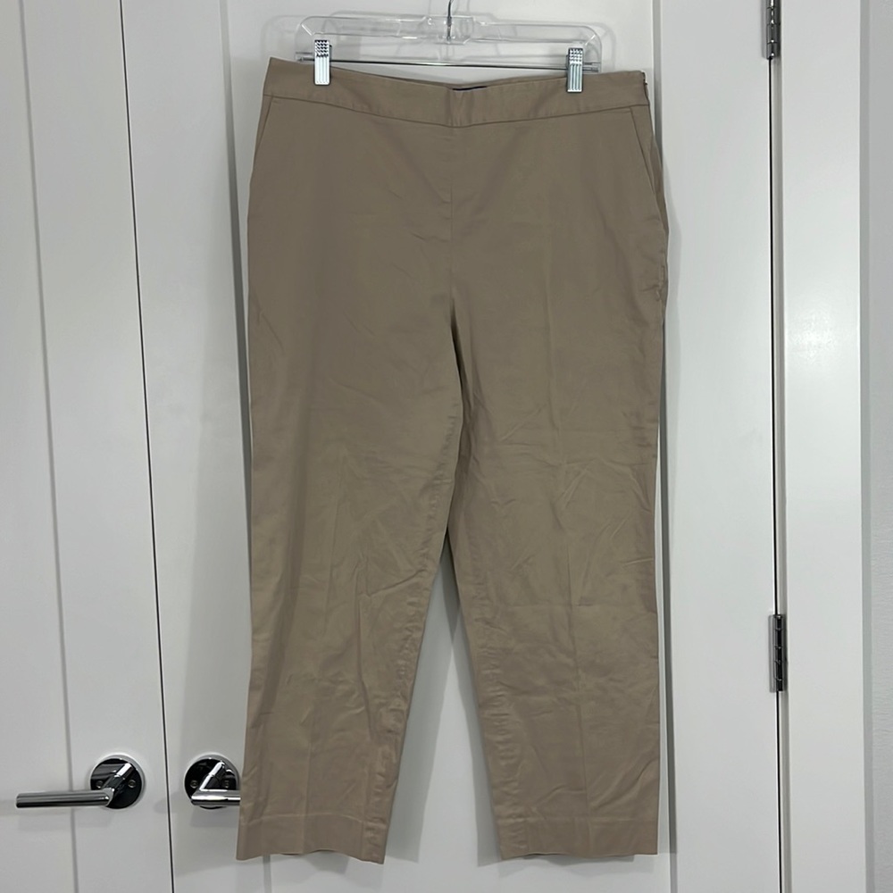Vintage 90s Pendleton Size 14 Beige Khaki High Rise Cropped Chino Trouser Pants - Picture 2 of 11